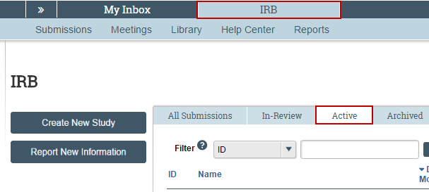 Image highlighting the Active tab