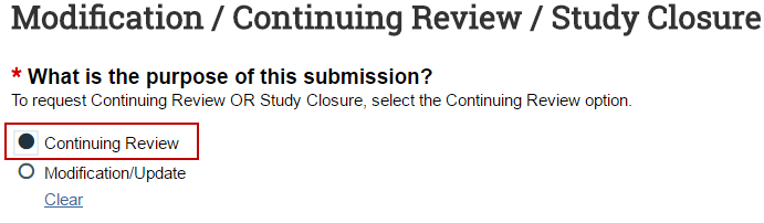Image highlighting the CR form respose