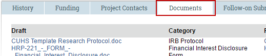 Imaging highlighting the documents tab